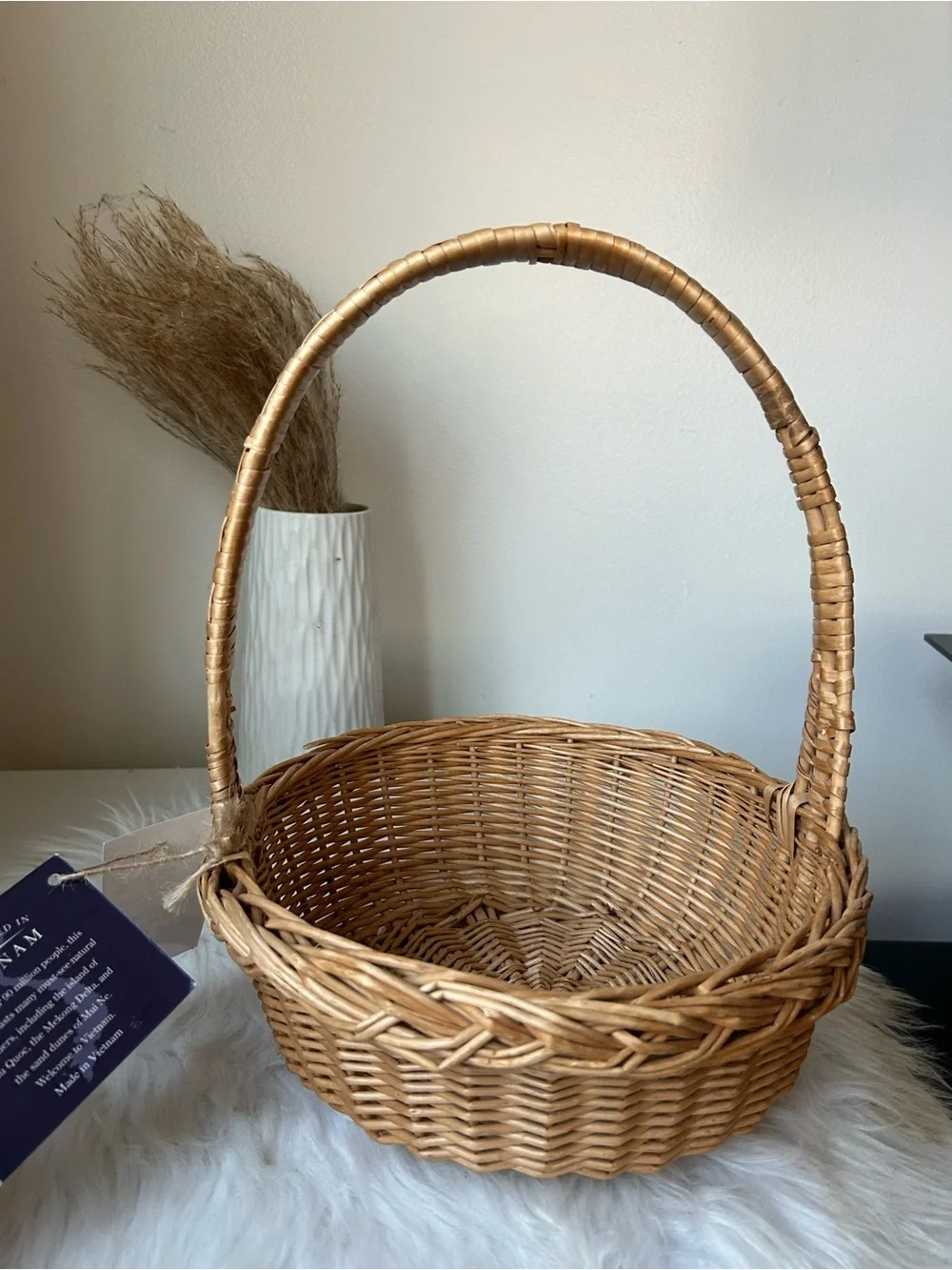 Woven Handheld Decorative garden fruit Basket - Natural Tan